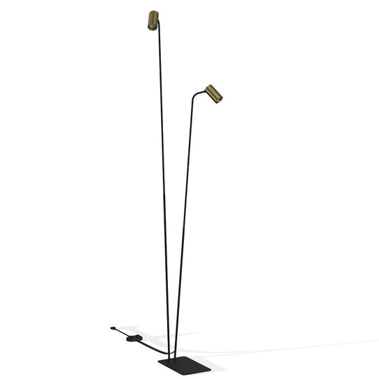 Stojąca lampa podłogowa Mono 7712 metalowa do salonu czarna złota Nowodvorski