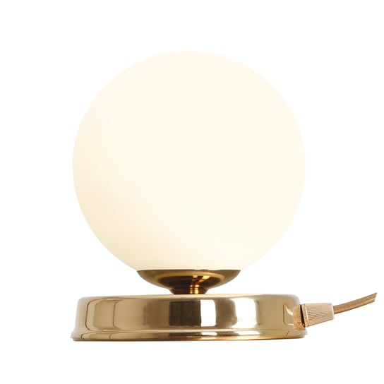 Stojąca lampa stołowa Ball złota do salonu kulista loft Aldex