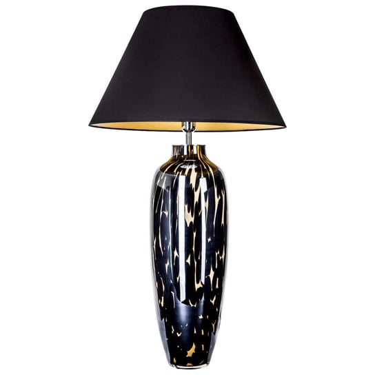 Stojąca LAMPA stołowa CANNES L209062325 4Concepts abażurowa LAMPKA nocna z wzorkami czarna 4Concepts