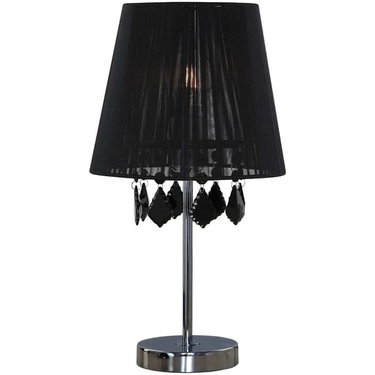 Stojąca LAMPA stołowa MONA LP-5005/1TS czarna Light Prestige nocna LAMPKA abażurowa z kryształkami glamour crystal czarna Light Prestige