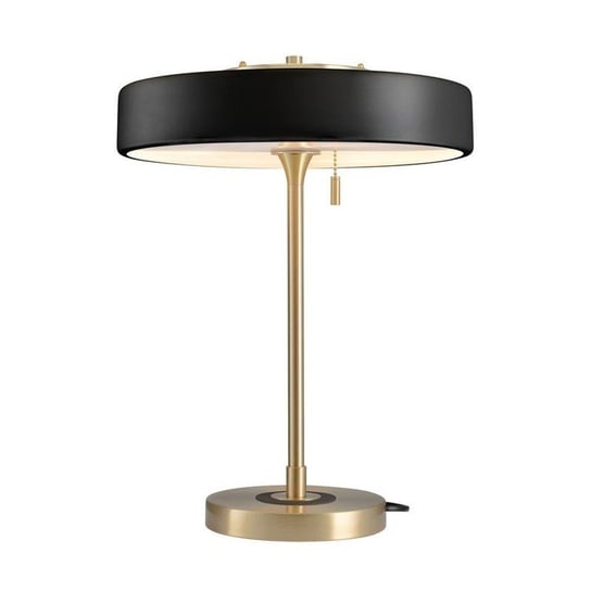 Stojąca LAMPKA biurkowa KKST-MT8872 BLACK okrągła LAMPA stołowa dysk czarna złota Step Into Design