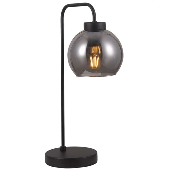 Stojąca LAMPKA biurkowa POGGI TB-28028-1 Italux szklana LAMPA stołowa kula ball czarna przydymiona ITALUX