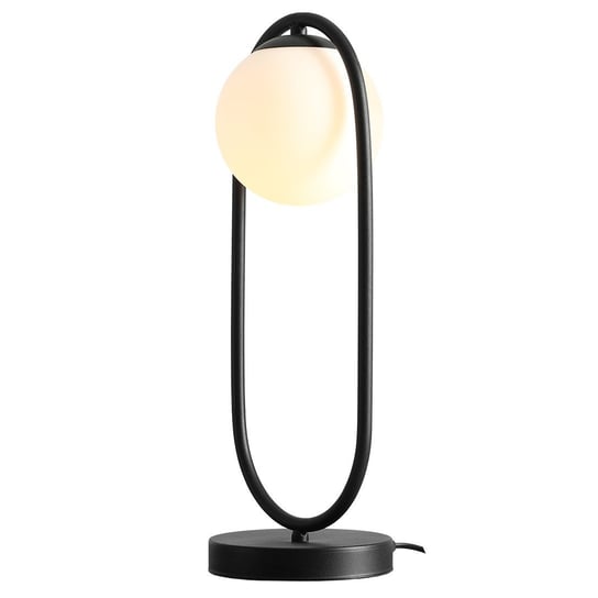 Stojąca lampka loftowa RIVA nocna lampa szklana biała czarna Aldex