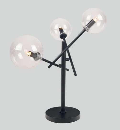 Stojąca LAMPKA stołowa LOLLIPOP T0043 Maxlight loftowa LAMPA metalowa na biurko kule balls czarne przezroczyste MaxLight