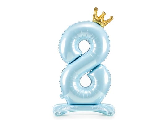 Stojący balon foliowy cyfra "8" , 84 cm, błękit Party Deco