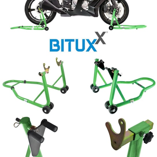 Stojak Do Motocylka Motoru Zestaw Przód Tył Zielony Podnośnik Bituxx Bituxx