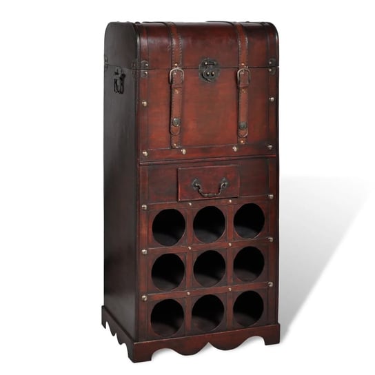Stojak na 9 butelek wina vidaXL, bordowy, 79x27x40 cm vidaXL