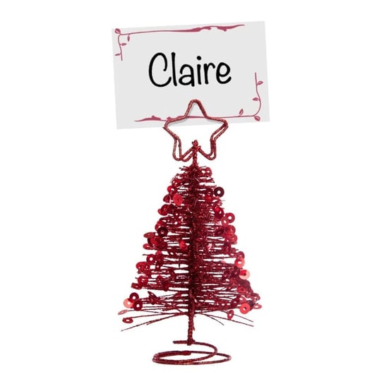 Stojak na kartki imienne w kształcie choinki FÉÉRIC LIGHTS AND CHRISTMAS, czerwony Fééric Lights and Christmas