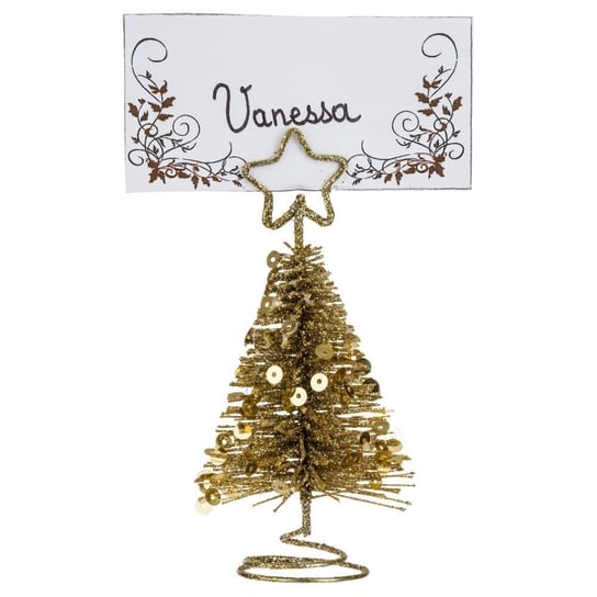 Stojak na kartki imienne w kształcie choinki FÉÉRIC LIGHTS AND CHRISTMAS, złoty Fééric Lights and Christmas