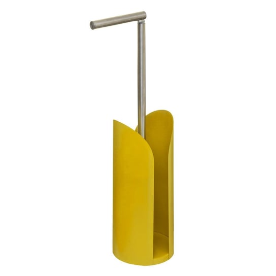 Stojak na papier toaletowy z metalowym drążkiem, żółty 5five Simple Smart