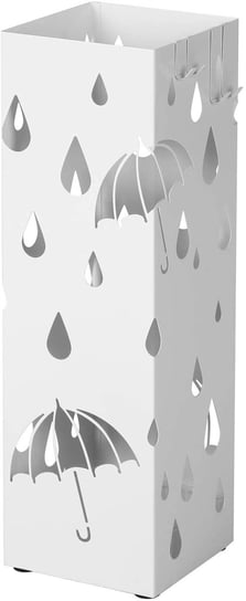 Stojak na parasole parasolnik kosz na parasole metalowy biały MATKAM