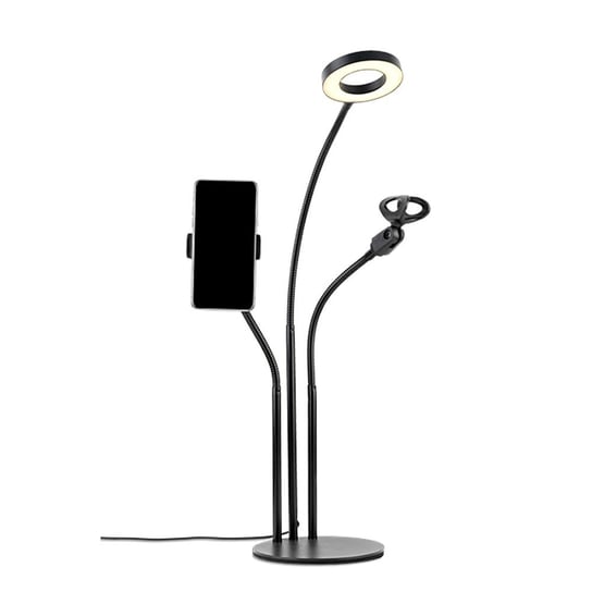 Stojak na telefon XO L02 z lampą LED, 3.5", czarny XO