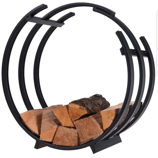 Stojak okrągły na drewno do kominka BBQ, czarny, Ø 54 cm BBQ