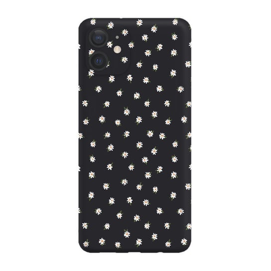 Stokrotki mini białe  - iPhone 12 Etui matowe czarne [TIF 19E] PieceofCase