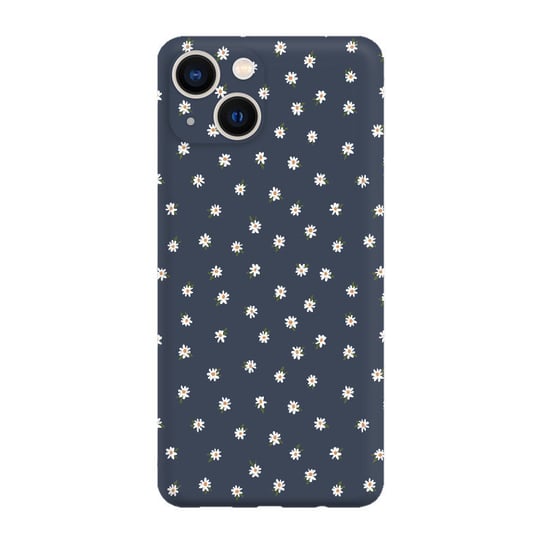 Stokrotki mini białe  - iPhone 13 Etui matowe granat [TIF 19E] PieceofCase