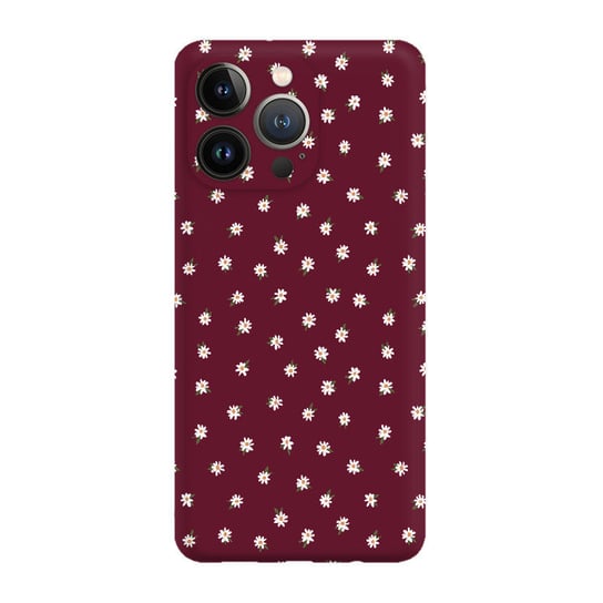 Stokrotki Mini Białe  - Iphone 15 Pro Max Etui Matowe Bordo [Tif 19E] PieceofCase