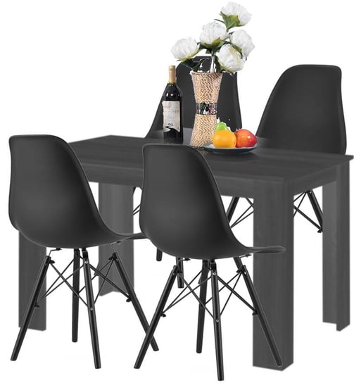 Stół + 4 Krzesła Nowoczesny Skandynawski Styl CZARNY Inny producent