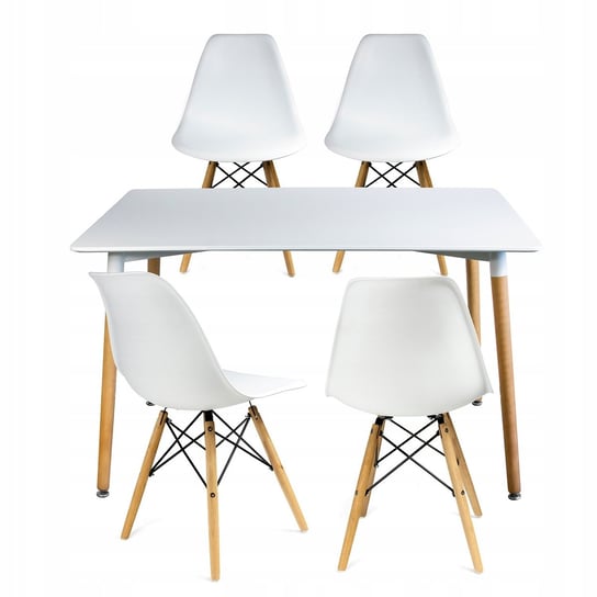 Stół + 4 krzesła skandynawskie nowoczesny komplet JUMI