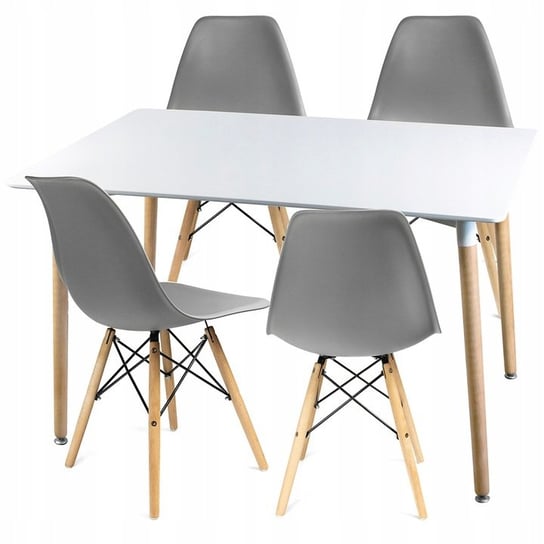 Stół + 4 krzesła skandynawskie nowoczesny komplet JUMI