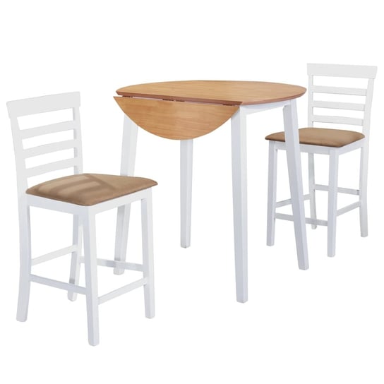 Stół barowy i krzesła vidaXL, brązowo-biały, 3 elementy vidaXL