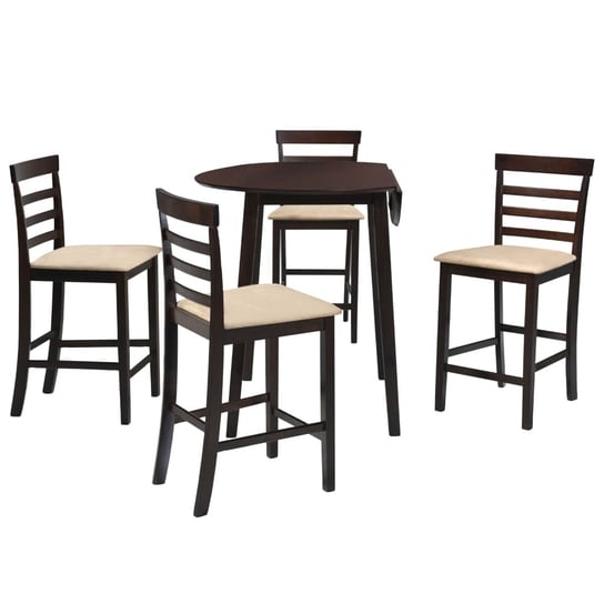 Stół barowy i krzesła vidaXL, brązowo-kremowe, 5 elementów vidaXL