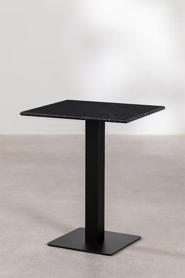 Stół barowy marmur czarna noga 60x60 cm MIA home