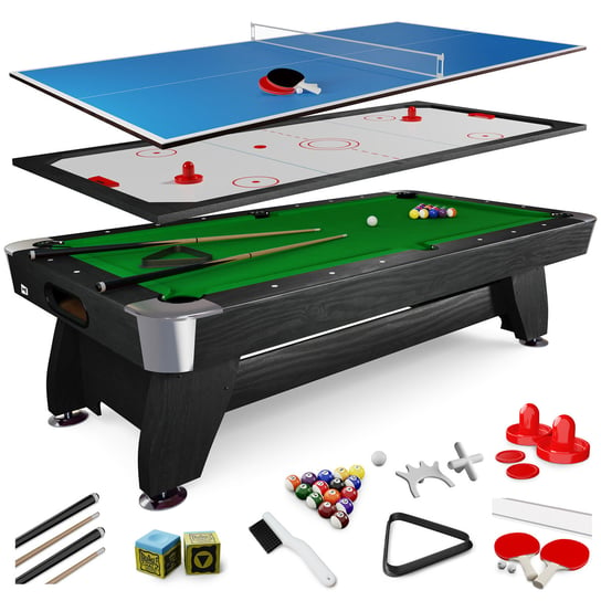 Stół bilardowy spływowy Vip Extra 7ft czarny z nakładką ping-pong / cymbergaj Hop-Sport