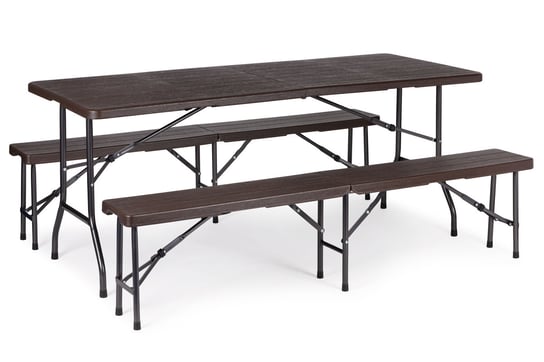 Stół cateringowy 180cm + 2 ławki zestaw bankietowy Modernhome