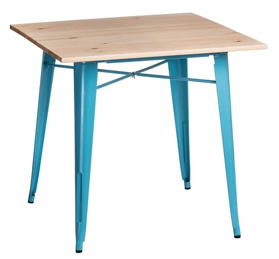 Stół D2 DESIGN Paris Wood, niebiesko-beżowy, 76x81x81 cm D2.DESIGN