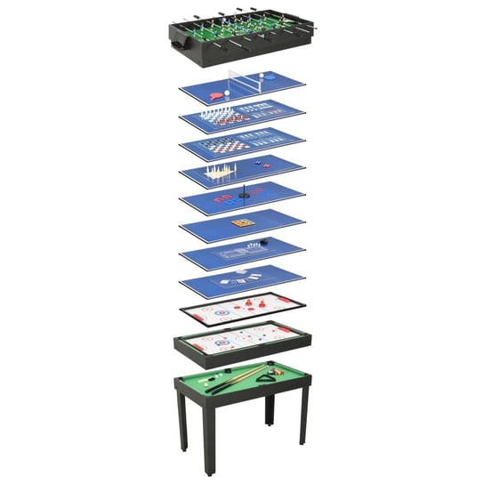 Stół do gier 15-w-1, 121x61x82 cm, czarny vidaXL
