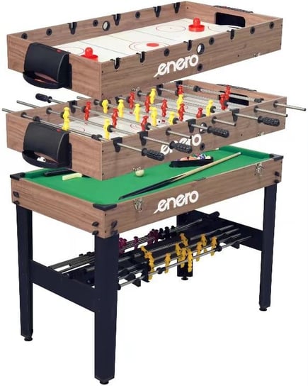 Stół Do Gry 3w1, Enero, Wooden Piłkarzyki Bilard Cymbergaj 121x61x81cm Enero