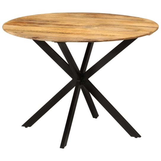 Stół do jadalni, Ø110x78 cm, lite drewno mango i stal vidaXL