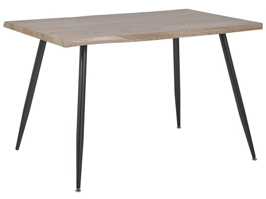Stół do jadalni 120 x 80 cm jasne drewno z czarnym LUTON Beliani