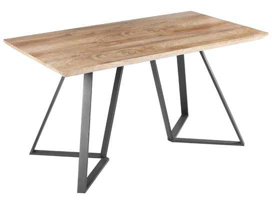 Stół do jadalni 140 x 80 cm jasne drewno z brązowym UPTON Beliani