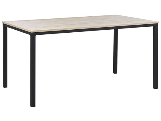 Stół do jadalni 150 x 90 cm czarny z jasnym drewnem HOCKLEY Beliani