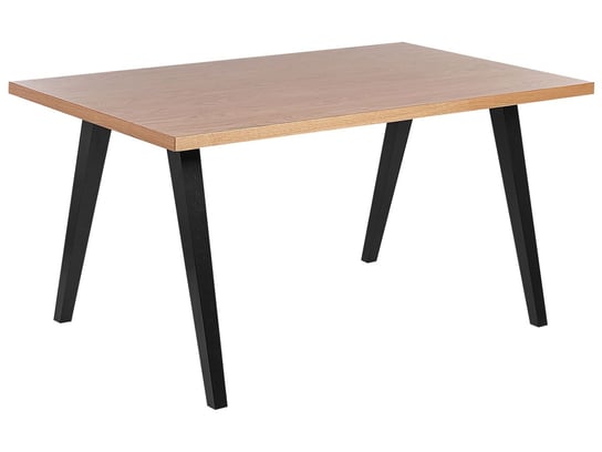Stół do jadalni 150 x 90 cm jasne drewno z czarnym LENISTER Beliani