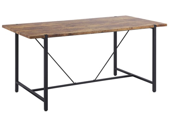 Stół do jadalni 160 x 80 cm ciemne drewno z czarnym SARITAS Beliani