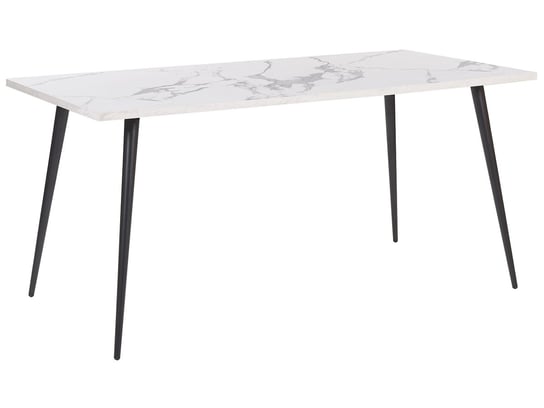 Stół do jadalni 160 x 80 cm efekt marmuru biało-czarny SANTIAGO Beliani