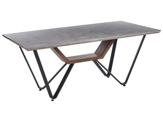 Stół do jadalni 180 x 90 cm efekt betonu z czarnym BANDURA Beliani