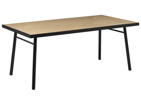 Stół do jadalni 180 x 90 cm jasne drewno z czarnym IVORIE Beliani