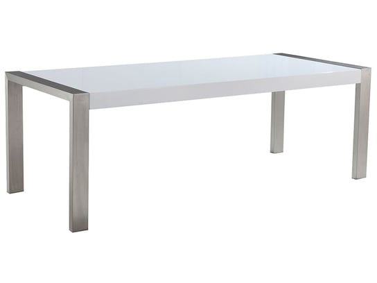 Stół do jadalni 220 x 90 cm biało-srebrny ARCTIC I Beliani