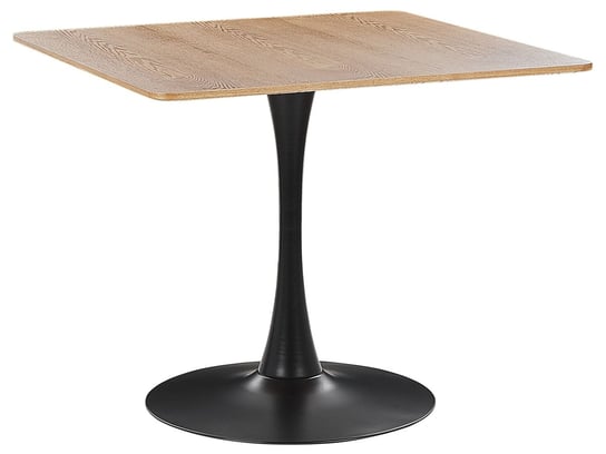 Stół do jadalni 90 x 90 cm jasne drewno z czarnym BOCA Beliani