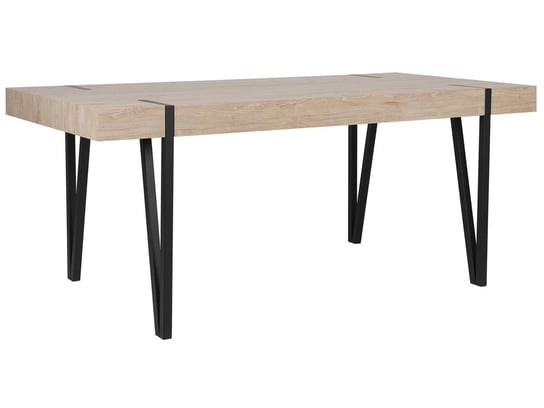 Stół do jadalni BELIANI Adena, jasnobrązowo-czarny, 75x180x90 cm Beliani