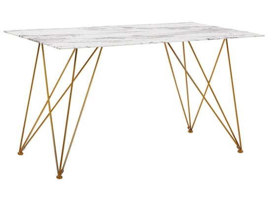 Stół do jadalni BELIANI Kenton, biało-złoty, 140x80x76 cm Beliani