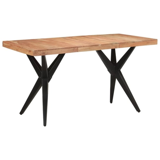 Stół do jadalni, czarny, 140x70x76 cm, lite drewno vidaXL