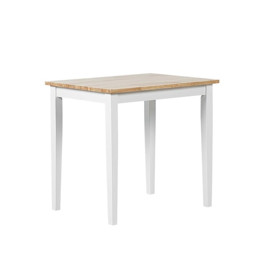 Stół do jadalni drewniany 60 x 80 cm jasny z białym BATTERSBY Beliani