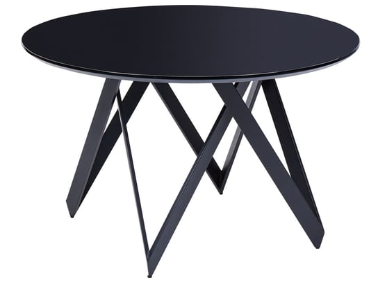 Stół do jadalni okrągły  120 cm czarny OXHILL Beliani