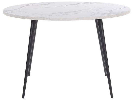 Stół do jadalni okrągły ⌀ 120 cm efekt marmuru biało-czarny ODEON Beliani