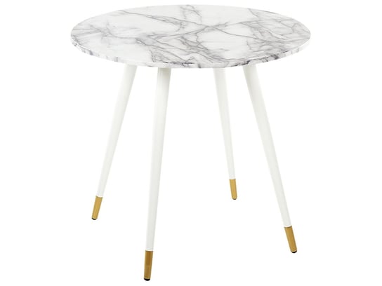 Stół do jadalni okrągły ⌀ 80 cm efekt marmuru z białym GUTIERE Beliani