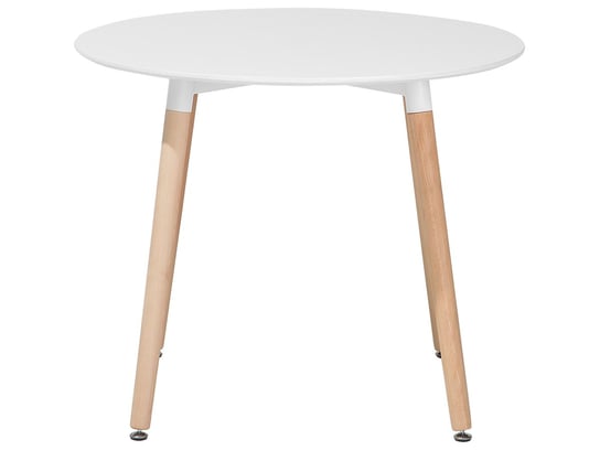 Stół do jadalni okrągły ⌀ 90 cm biały BOVIO Beliani